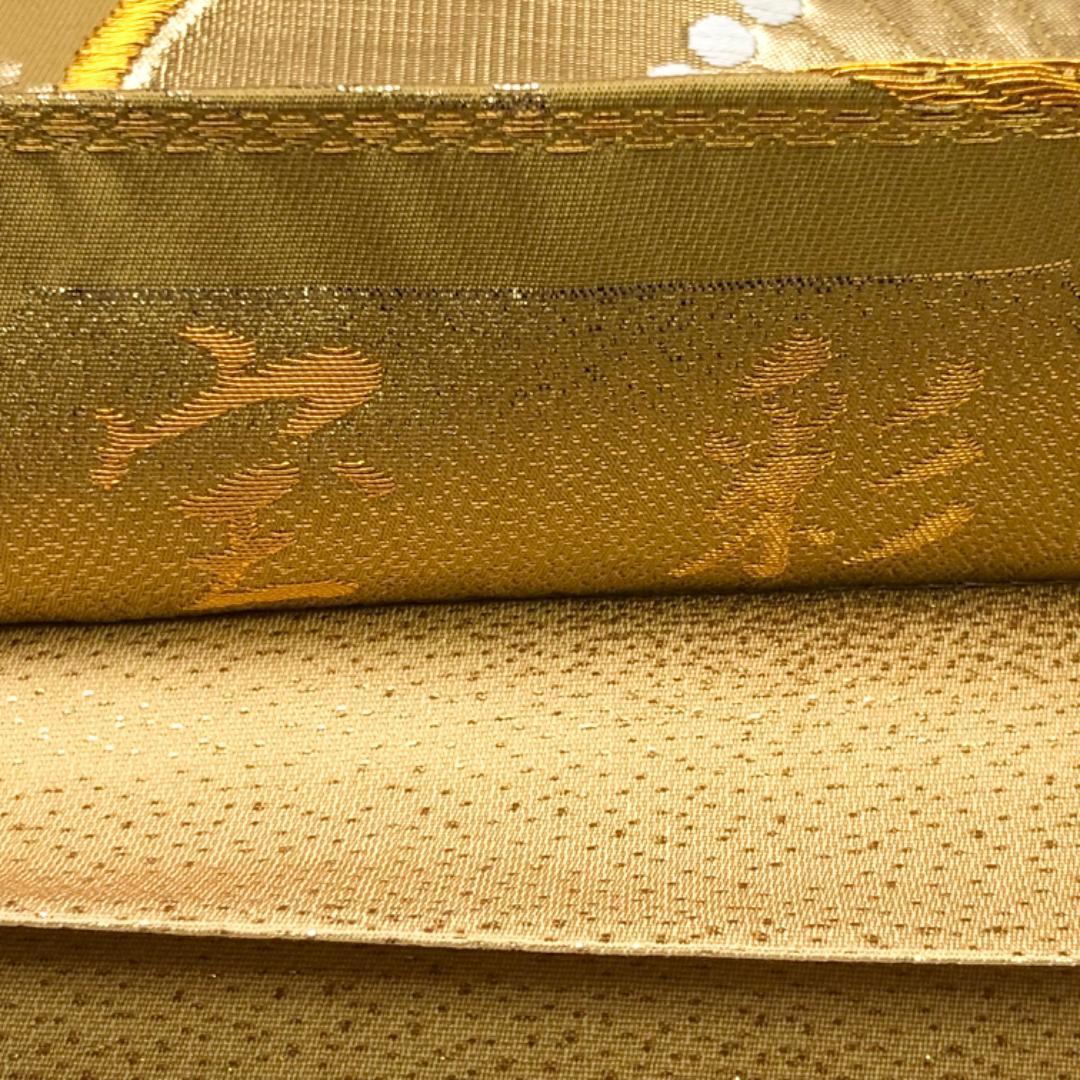 ☆ 袋帯 宝彩 24金箔 プラチナ箔 美しい花模様 金銀糸 O-5889 - メルカリ