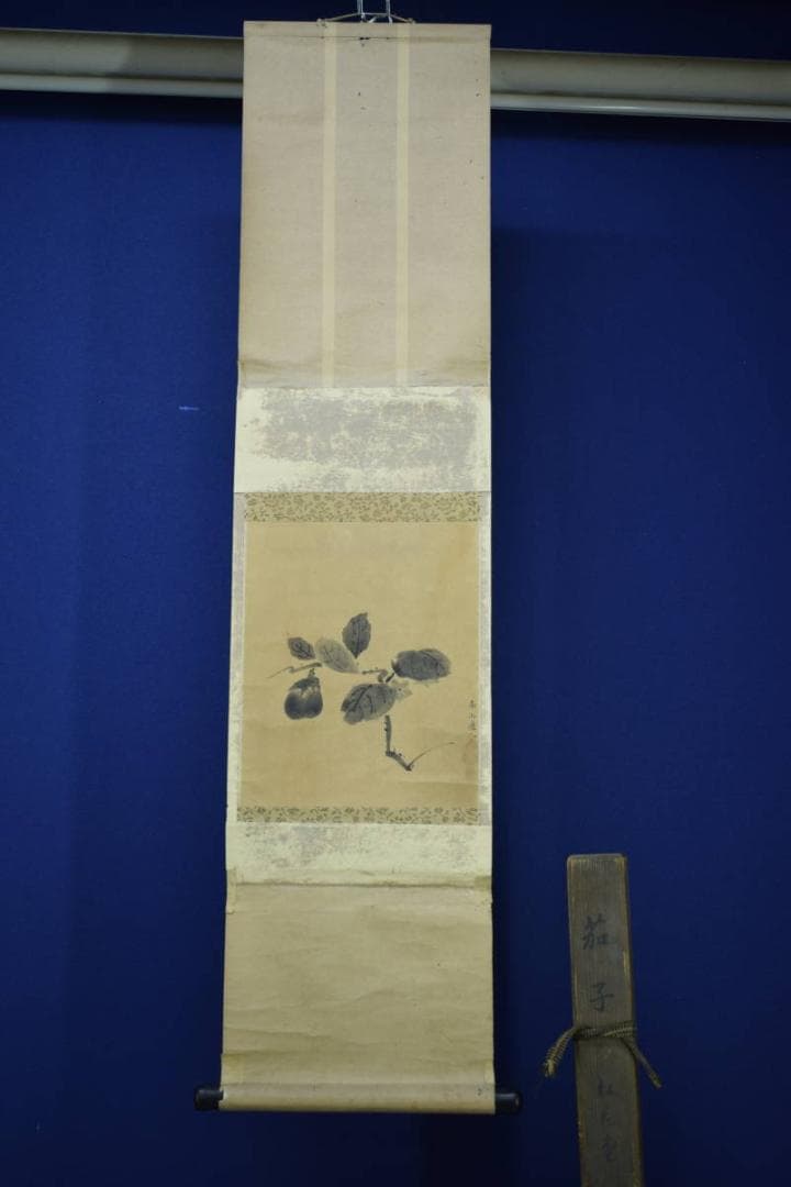 複製/松花堂/南山道人/茄子/工芸/杉共箱付/布袋屋掛軸HI-172