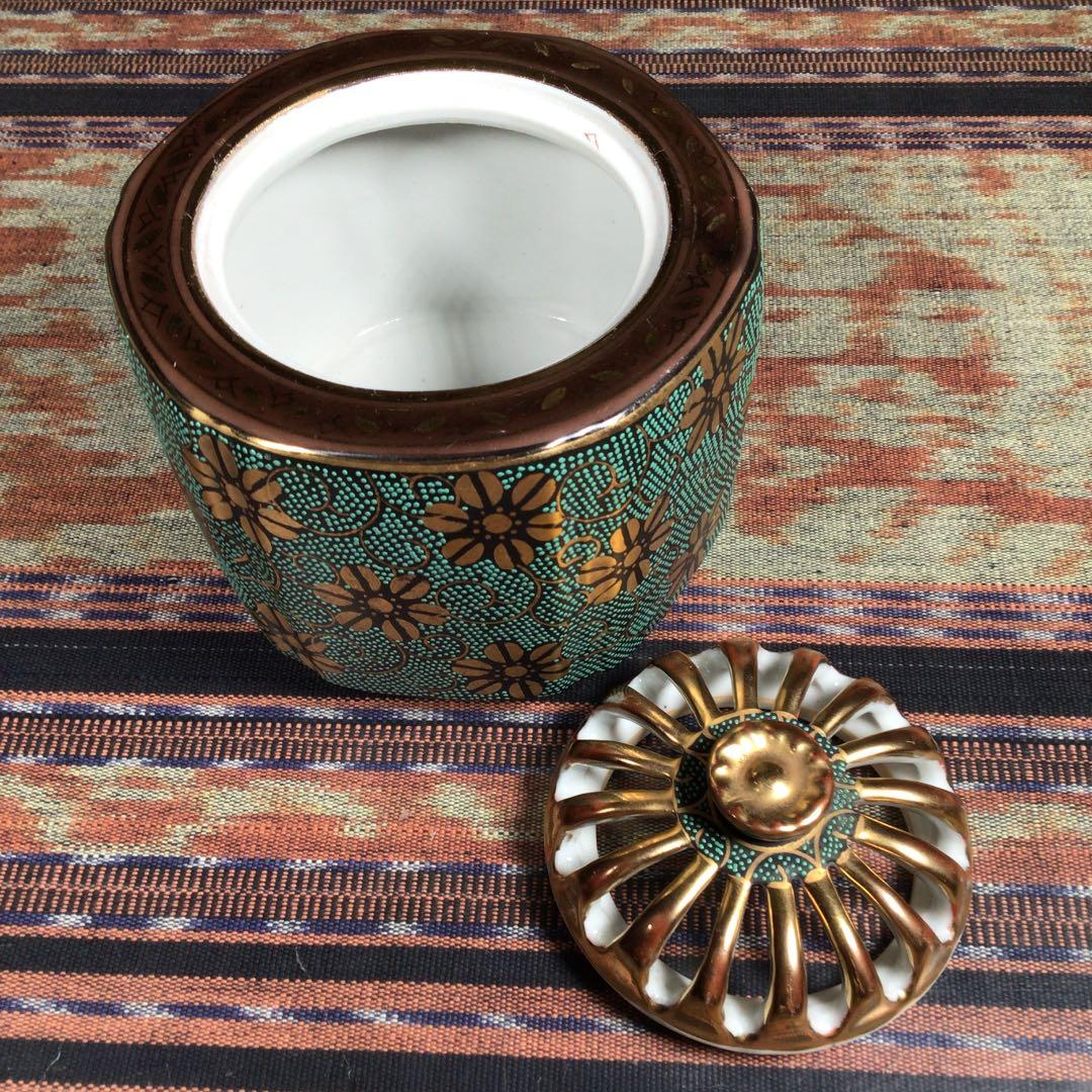 ハピうー特価』 九谷焼 洋山 青粒 香炉 制作番号付き - メルカリ