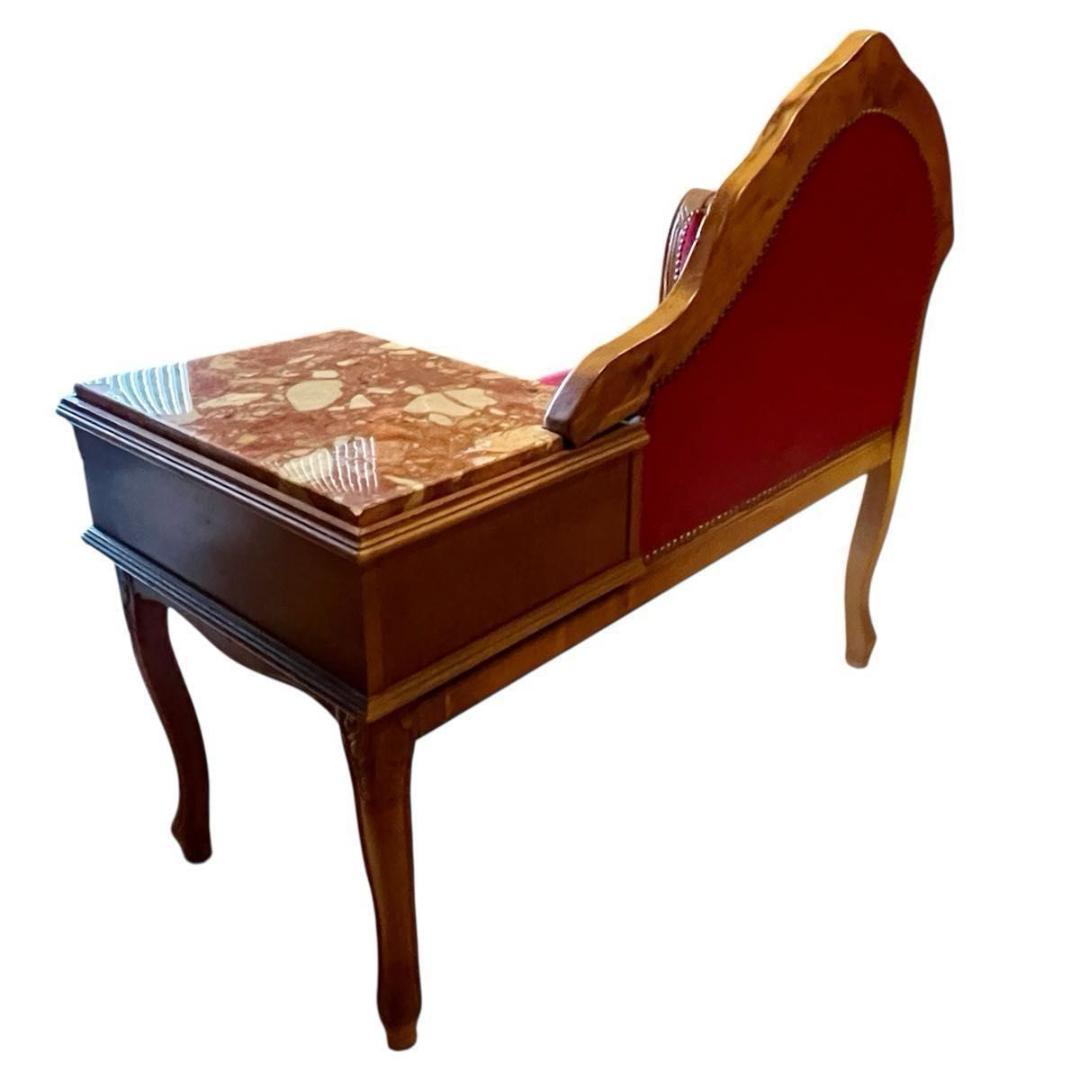 アンティーク/希少】イタリア製 テレフォンベンチ ロココ調 猫脚 大理石