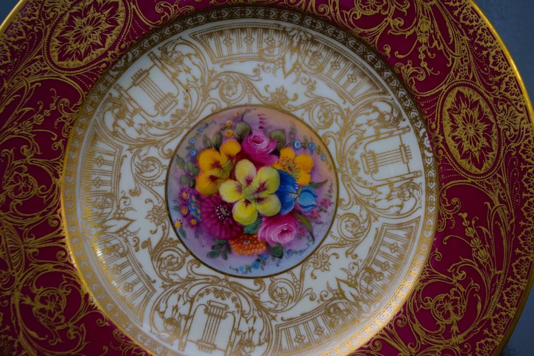 1926年 ロイヤル・ウースター W.H.Austin画 キャビネットプレート