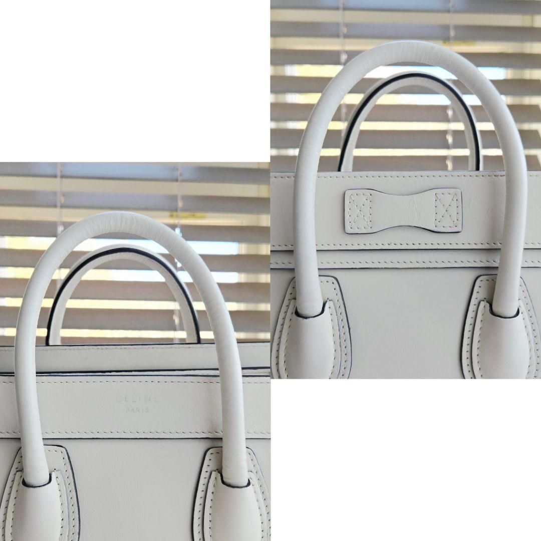 ⭐CELINE⭐ セリーヌ ナノラゲージ ハンドバッグ ホワイト ショルダー付き