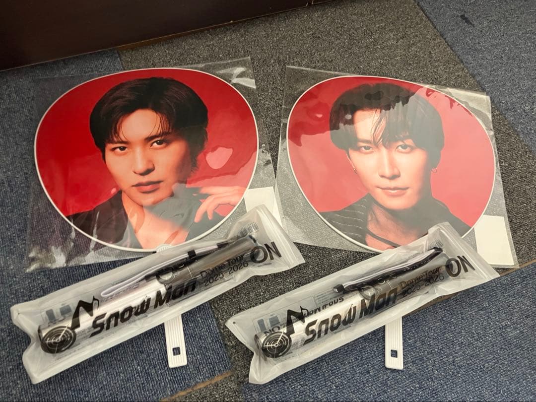  Man うちわ 目黒蓮 渡辺翔太 ペンライト Snow Man うちわ ペンライトセット 目黒蓮・渡辺翔太