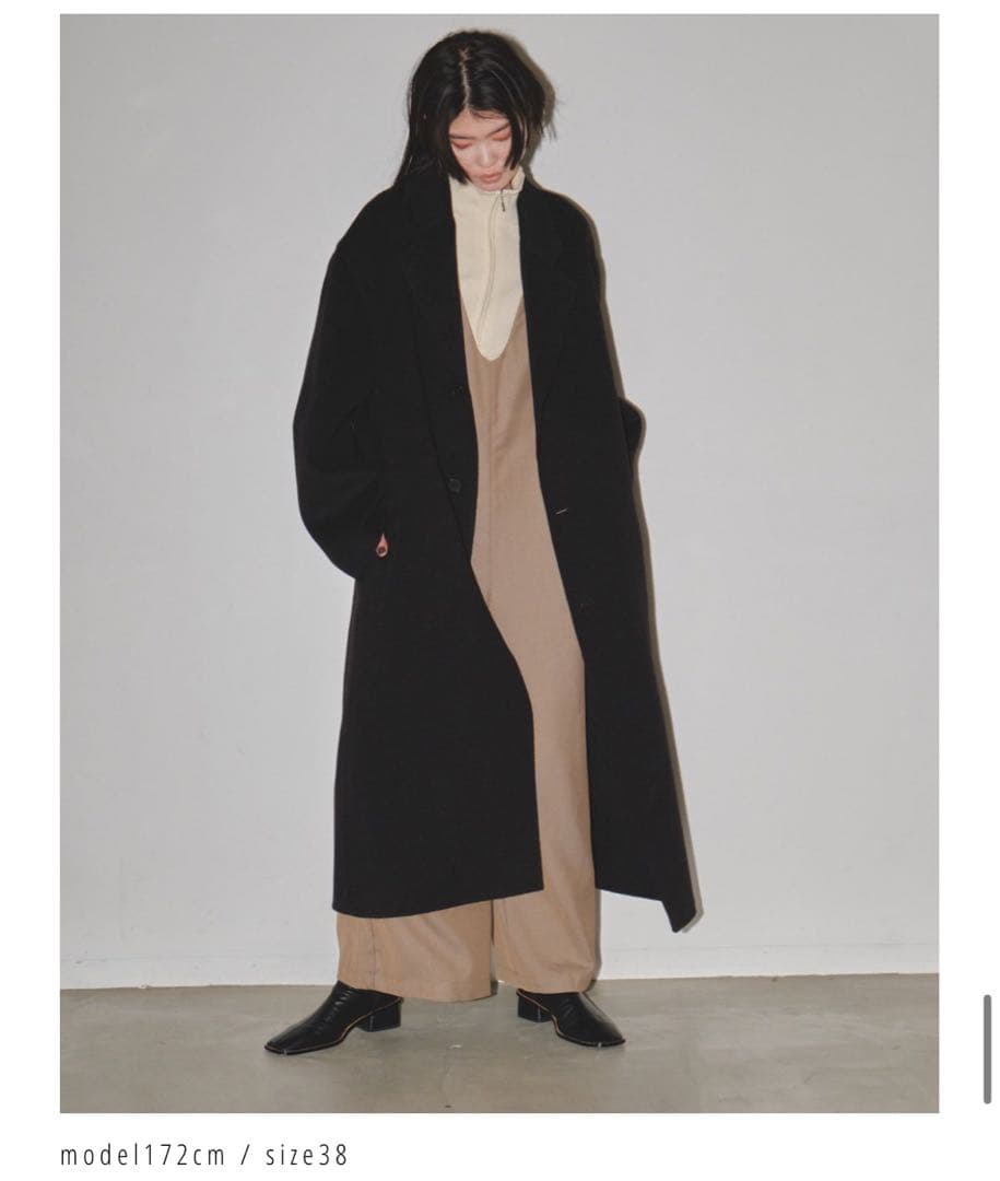 Wool Over Coat Black 38 オンライン セール