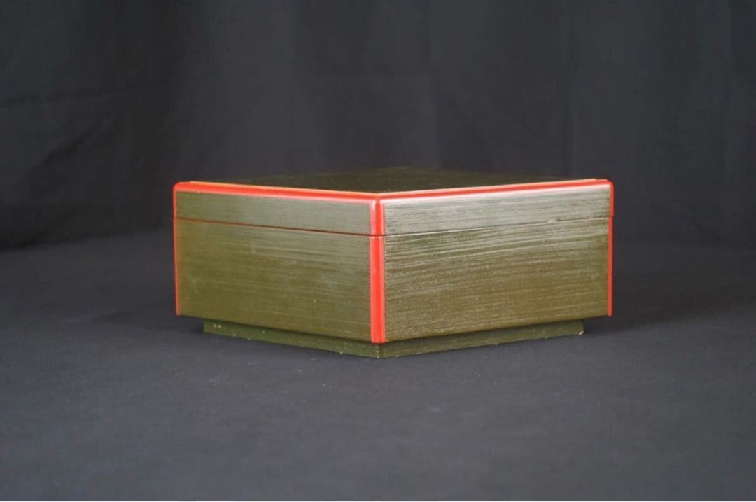 塗師 岡田表寬 作 菱形 喰籠 共箱 菓子器 蓋物 漆芸