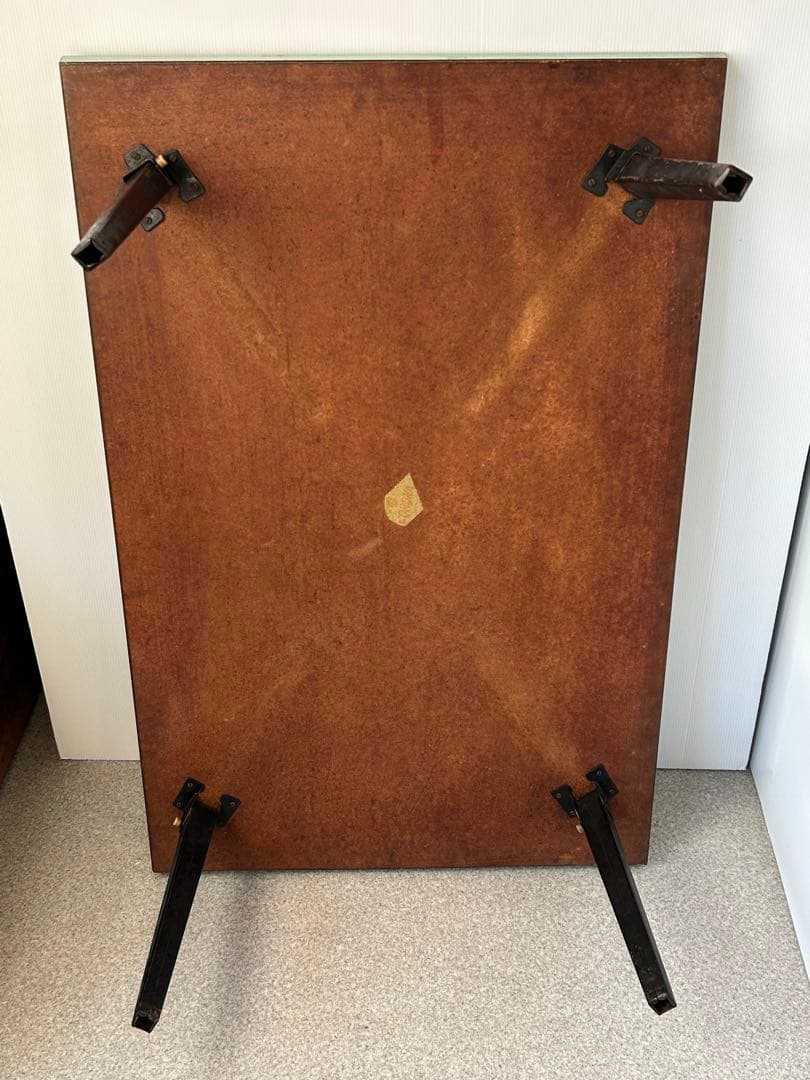 ヴィンテージ 昭和レトロ 鉄脚 折り畳み 座卓 机 テーブル ミッド