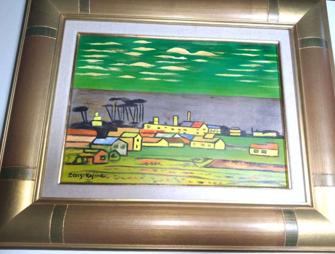 児島善三郎、絵画、油彩４号、秋郊、新品高級額縁、肉筆、山下清、東郷青児、鴨居玲。