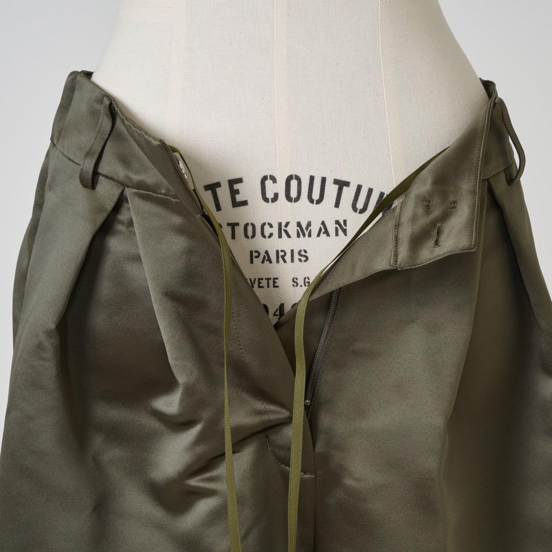 heveヘイブ オリーブグリーン ガウチョパンツ タック入り