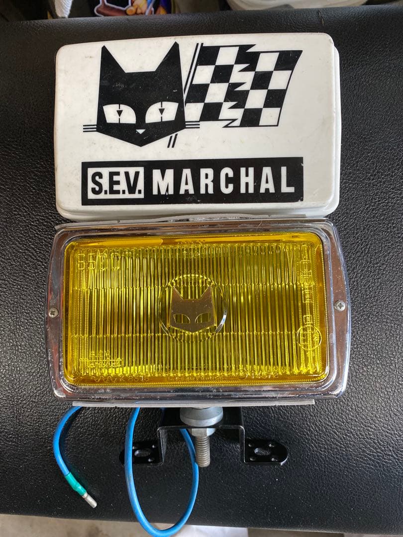 当時物マーシャルイエローレンズ 長方形ライト 猫ロゴ付き 2025年最新