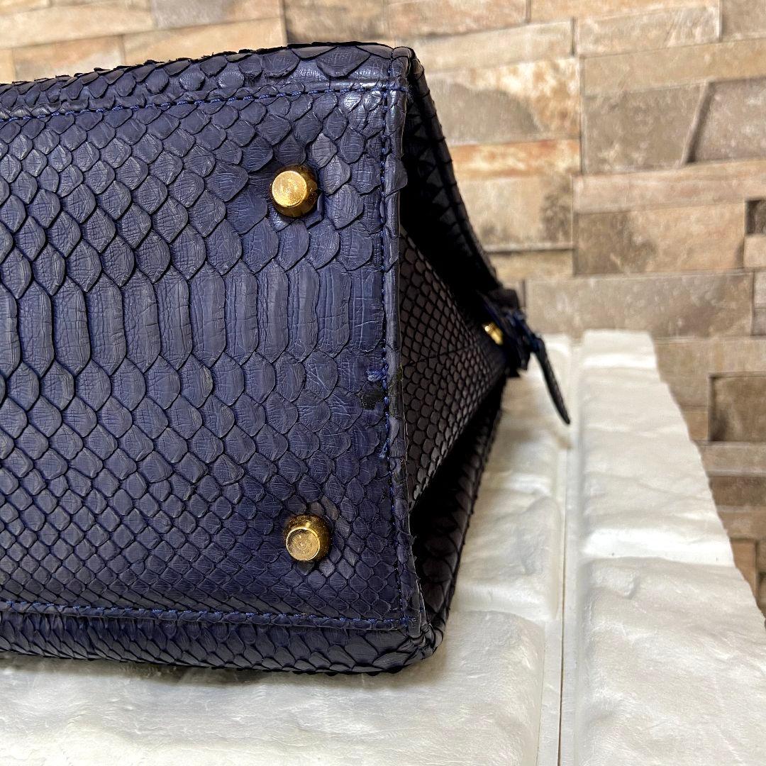 【美品】ANKH-JET　アンクジェット　パイソン　ハンドバッグ　パープル