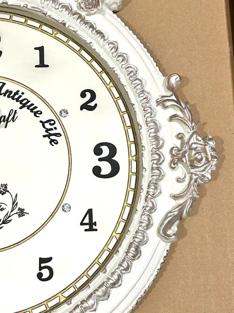 電波掛け時計 ゴールデンエンジェルラウンド振り子時計W