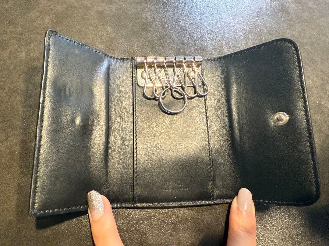 Fendi キーケース レザー キャンバス