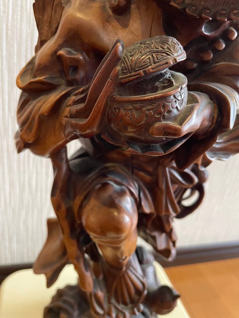 美術品級木製彫刻像 高さ約40 cm 2.22 kg 人物像 置物