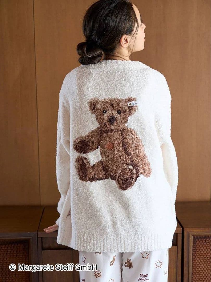 新品ジェラートピケパウダージャガードカーディガンシュタイフМ