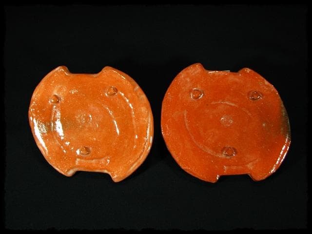 中村 道年 赤 分銅 向付 赤楽 楽焼  茶道具 懐石 d44