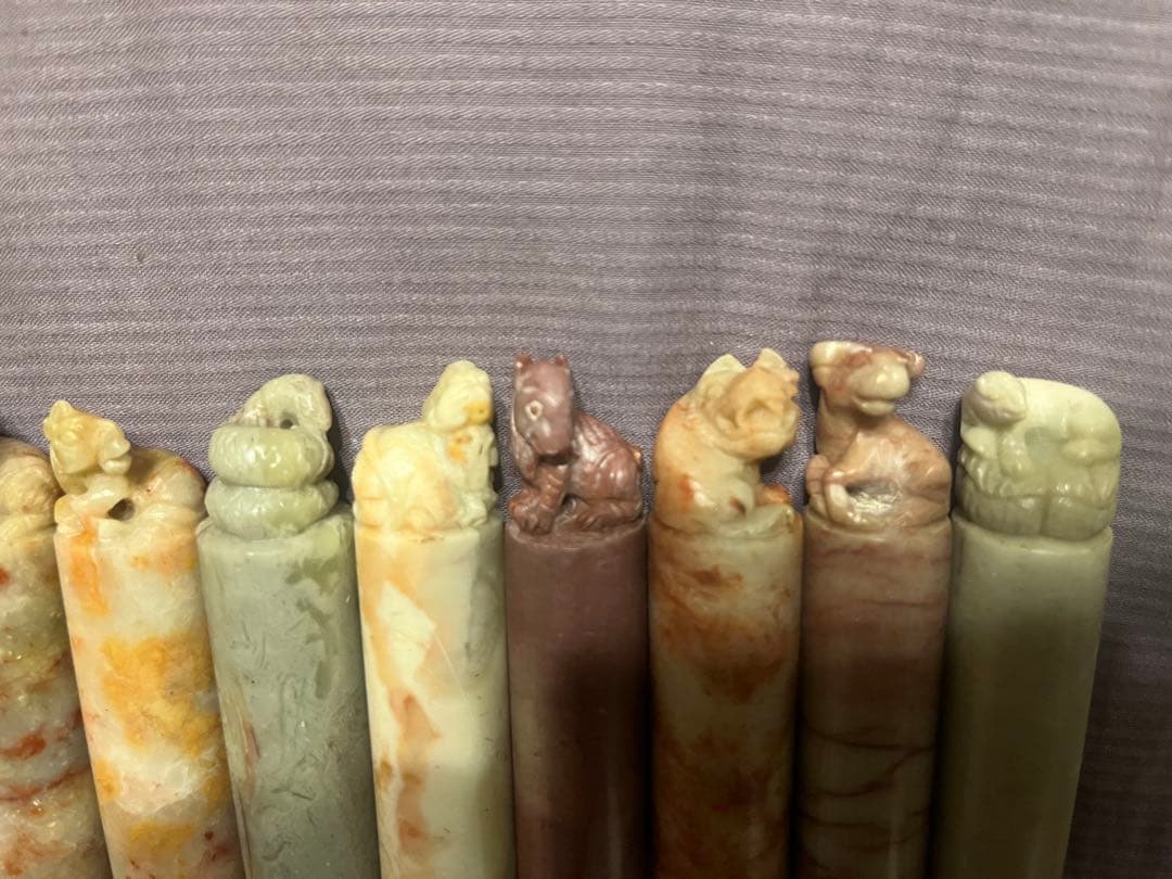 印鑑 石 印材 スタンプ 彫刻 干支 12支 ハンコ 伝統工芸 分化 骨董 龍 干支