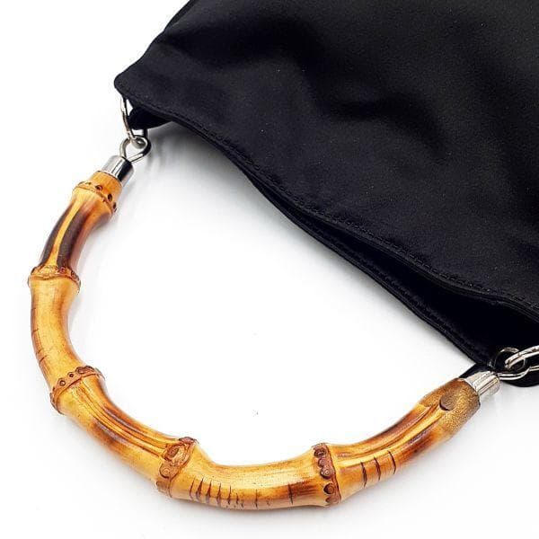 ◆超美品◆ グッチ GUCCI ハンドバッグ ミニバッグ 鞄 バンブー サテン地