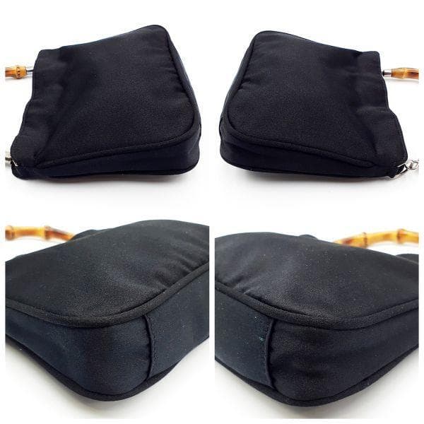 ◆超美品◆ グッチ GUCCI ハンドバッグ ミニバッグ 鞄 バンブー サテン地