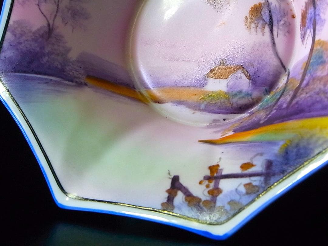 【 E954 】 超名品　大正期～昭和初期　ノリタケ　ハンドペイント鉢＆小皿二点