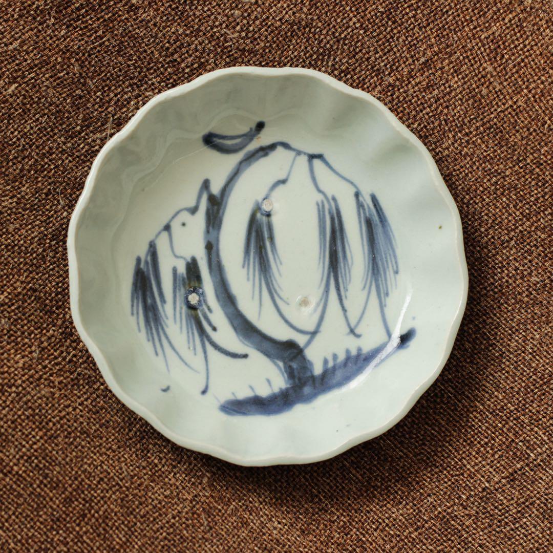 伊万里　古伊万里　江戸　後期　深皿　なます 皿　柳