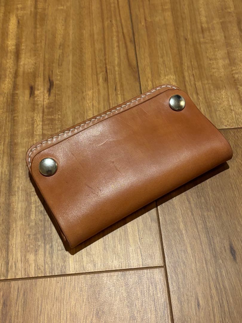 総手縫　ヌメ革　ショートトラッカーウォレット