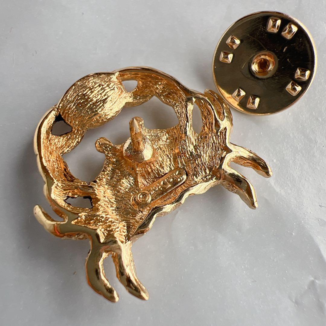 Christian Dior カニモチーフ ブローチ GP ラインストーン