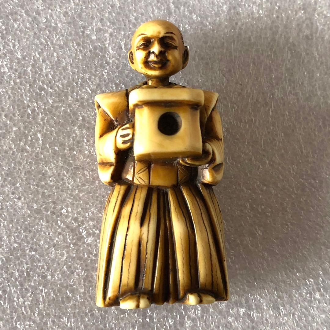 極上 根付 和彫 置物 骨董 古美術品 細密細工 からくり人形