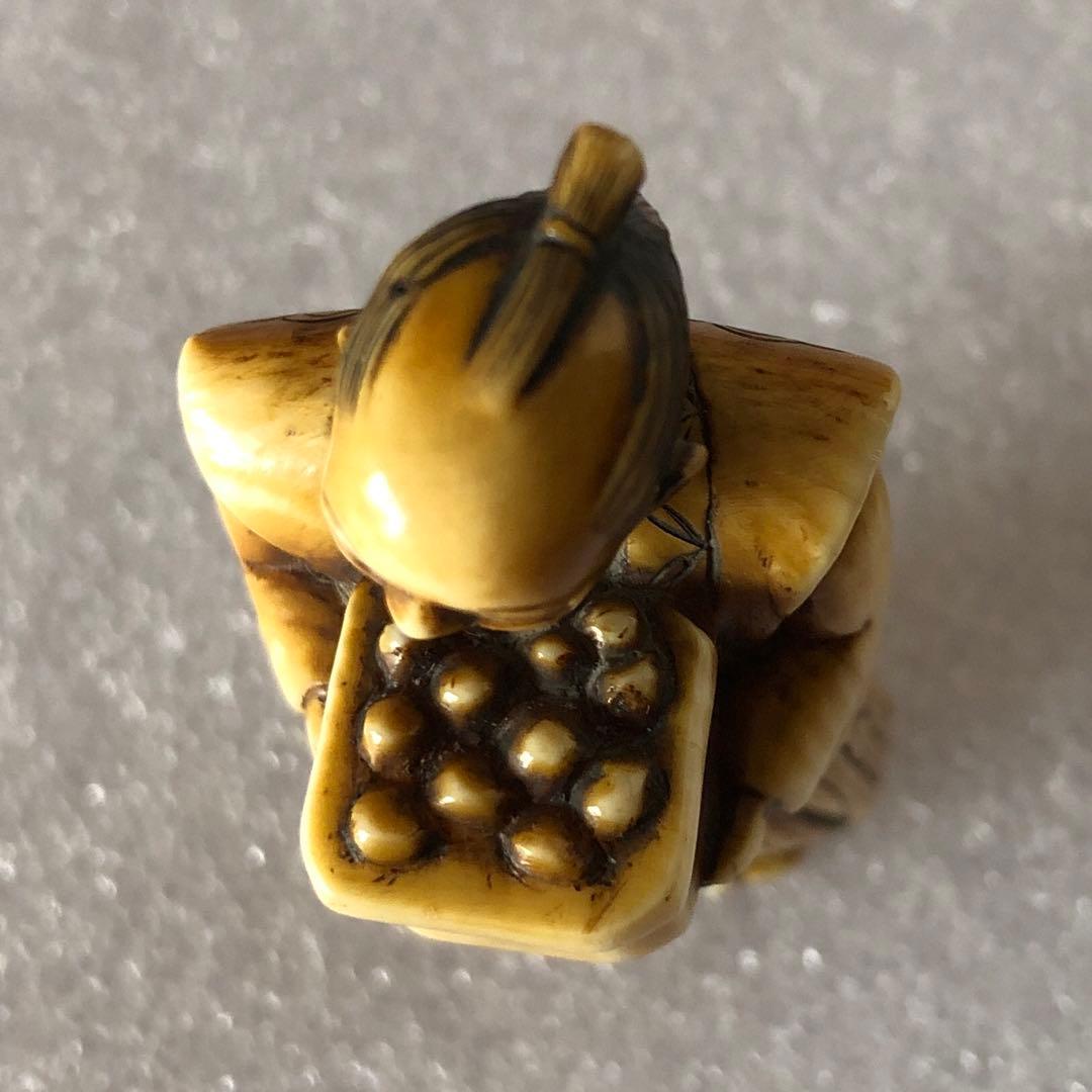 極上 根付 和彫 置物 骨董 古美術品 細密細工 からくり人形