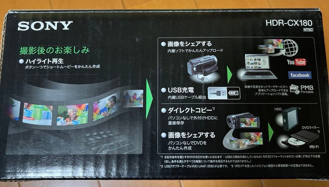 SONY HDR-CX180 ビデオカメラ ブルー 本体