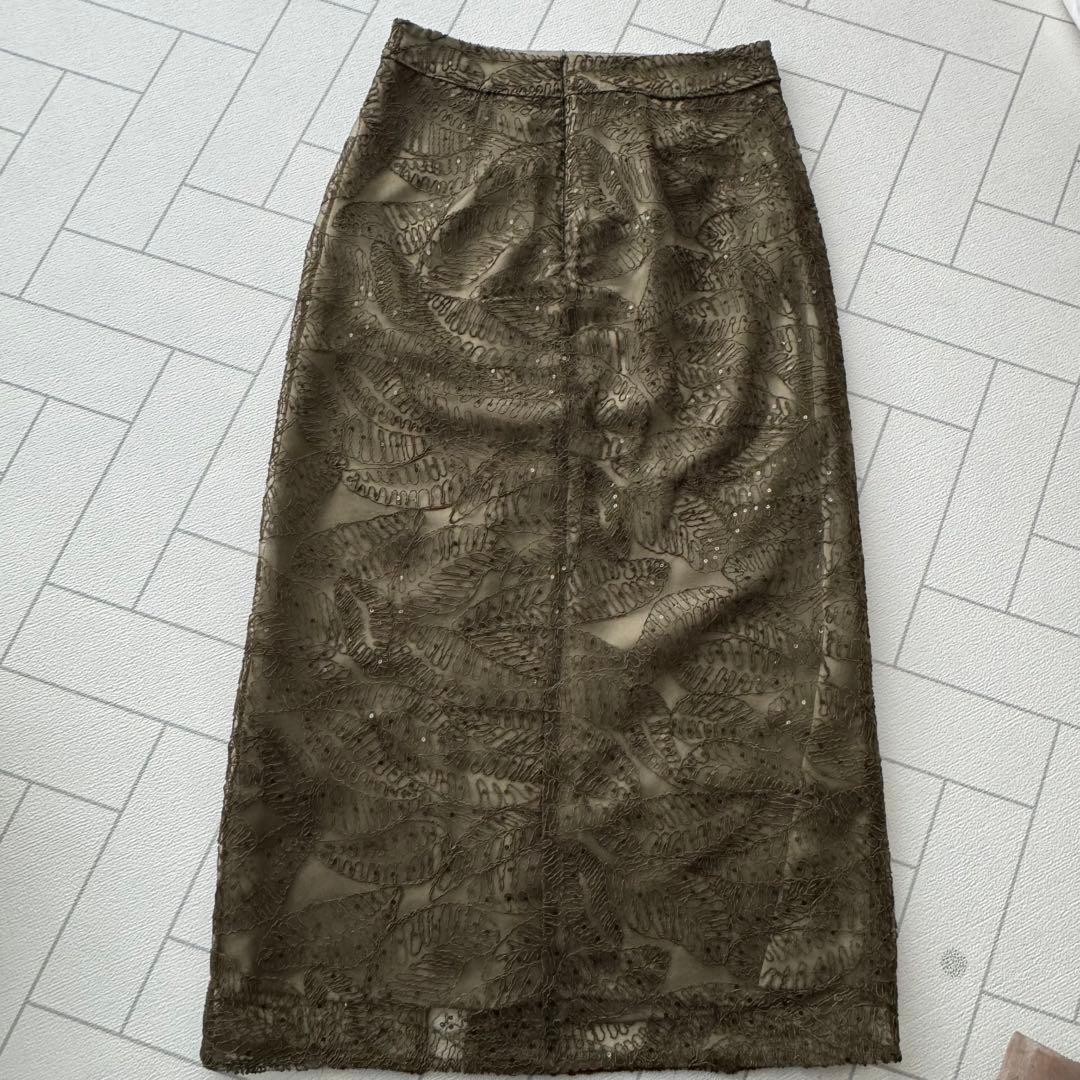 LEJA スパンコールビジューボタンセットアップワンピースドレス GREEN M