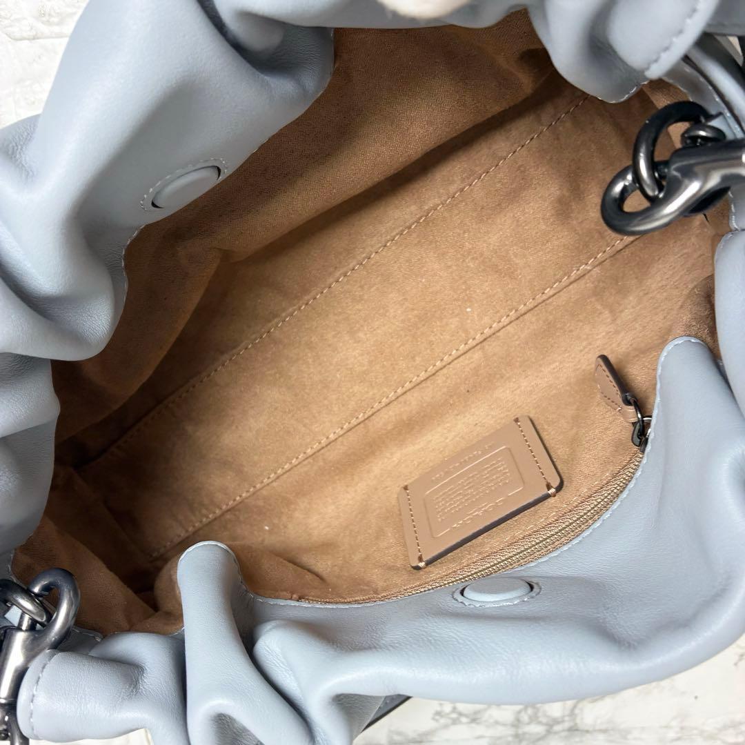 【極美品】COACH フェイ　ドローストリングバッグ　2way ブルー　グレー