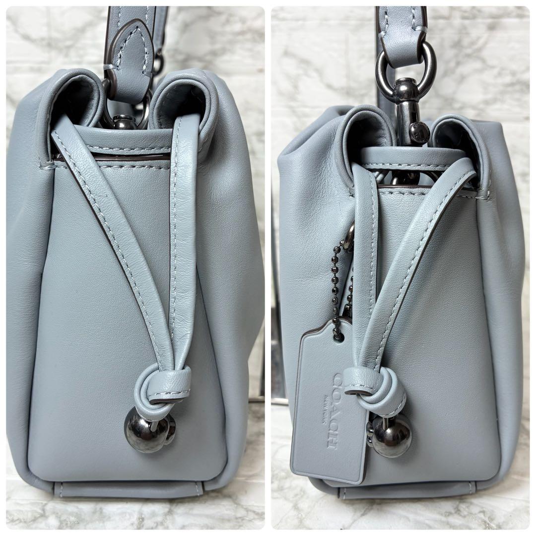 【極美品】COACH フェイ　ドローストリングバッグ　2way ブルー　グレー