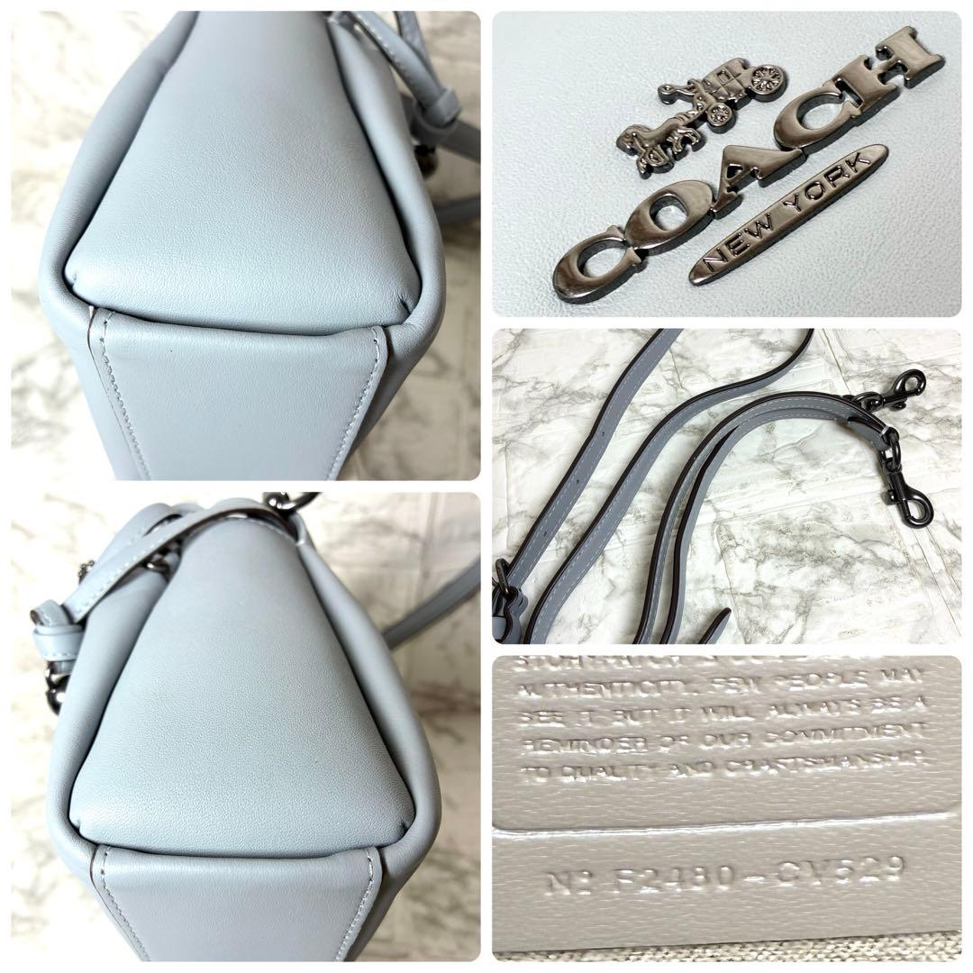 【極美品】COACH フェイ　ドローストリングバッグ　2way ブルー　グレー