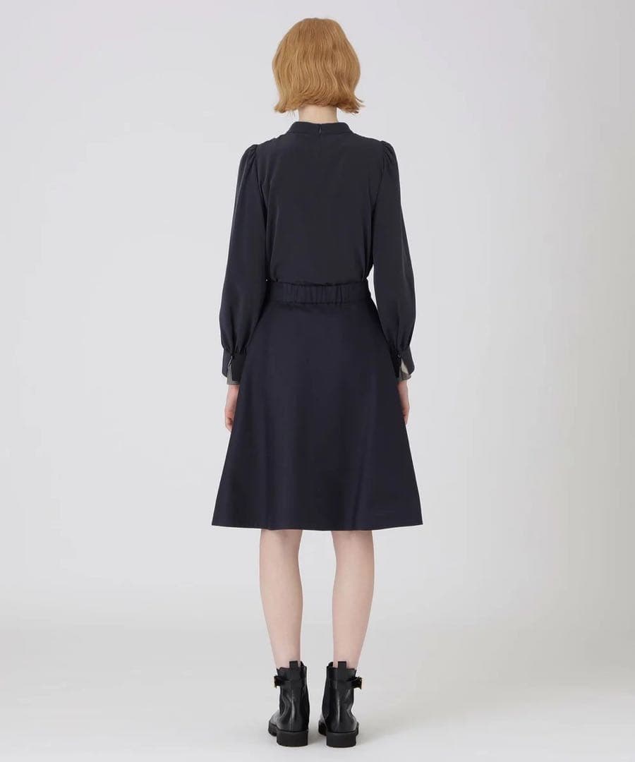 新品ブルーレーベル　ベージュクレストブリッジチェックリバーシブルスカート　36