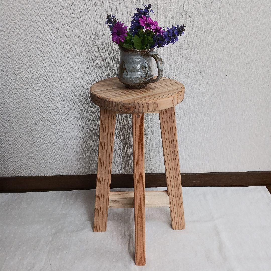 Mon☆Star　ハンドメイド　スツール　高さ50　2脚　茶　ナチュラル