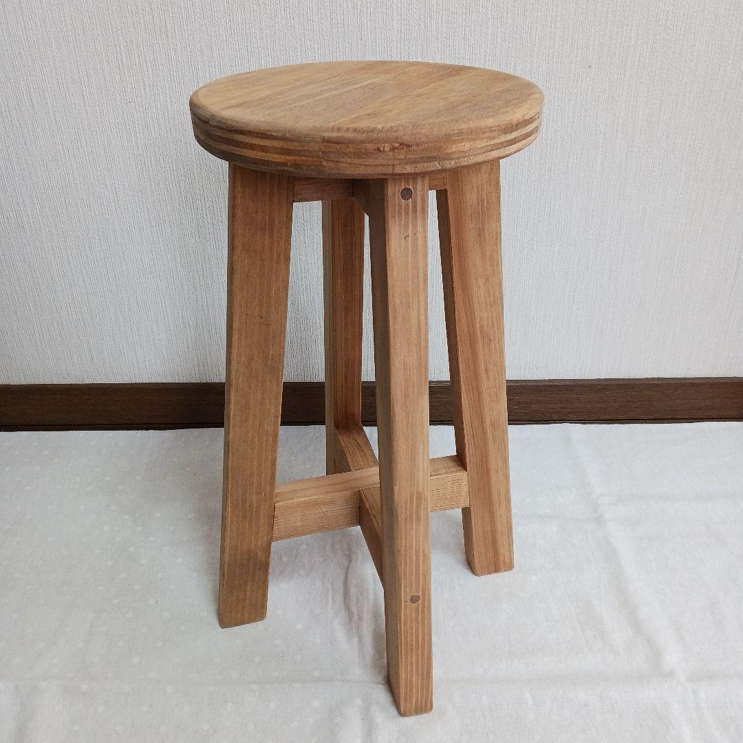 Mon☆Star　ハンドメイド　スツール　高さ50　2脚　茶　ナチュラル