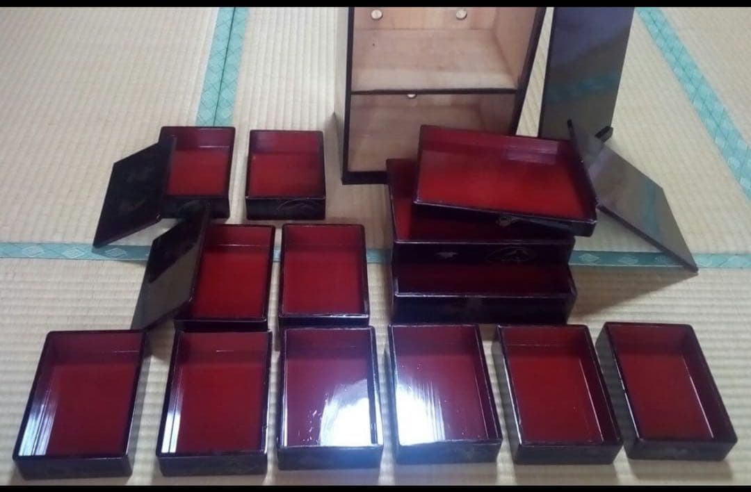 木製漆塗 骨董品 アンティーク 弁当十人揃 - メルカリ