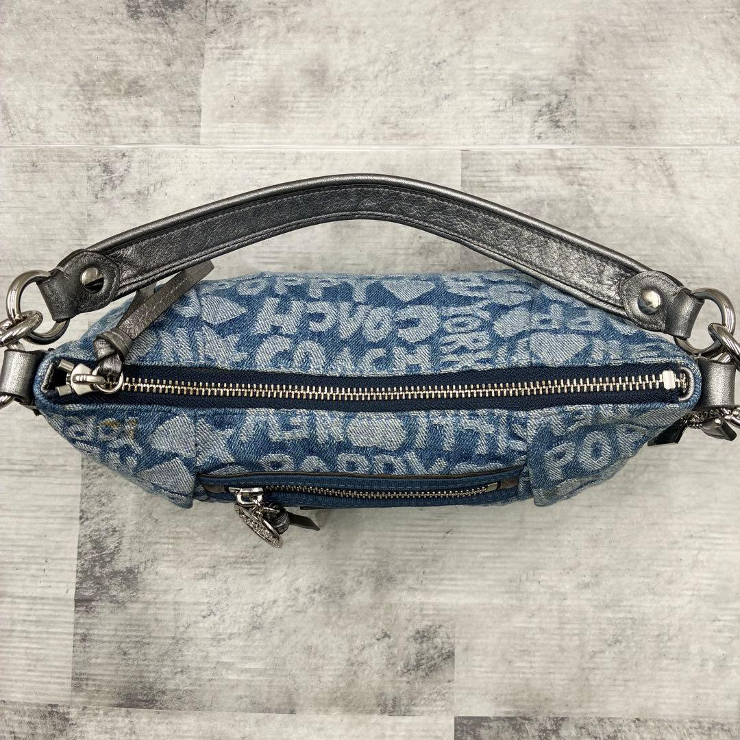 ✨稀少✨美品✨コーチ　ポピー　セミショルダーバッグ　2way ロゴ　デニム