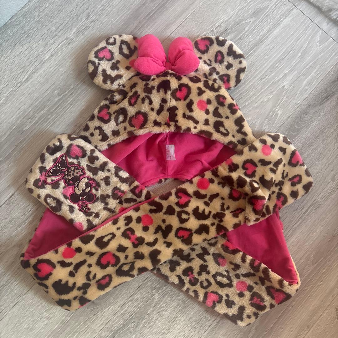 ミニー・マウス ヒョウ柄マフラーキャップ - メルカリ