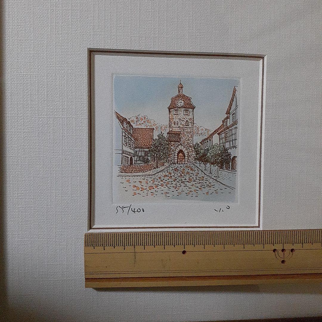 ドイツ ロマンチック街道 ローテンブルク?絵画55/400 サイン入り