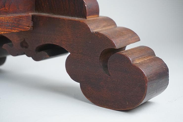 時代木彫刀掛け　稲穂透かし五本掛け　日本刀飾り台