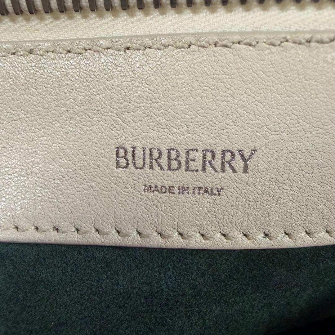 【美品】【現行】バーバリー　ショルダーバッグ　スモールナイトバッグ　アイボリー