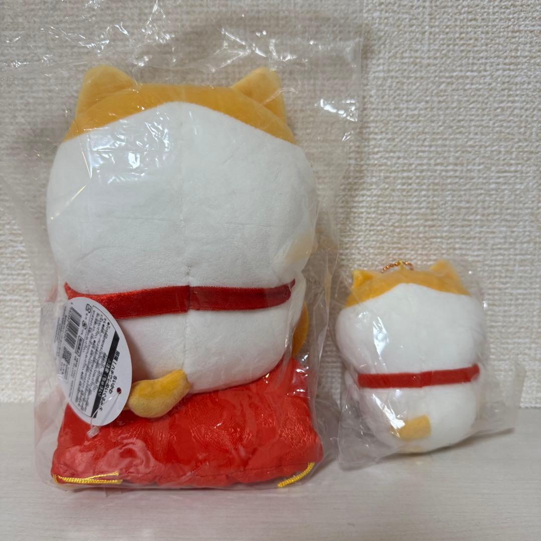 【新品未使用】ハチワレ 招き猫 招福 ぬいぐるみ 2体セット