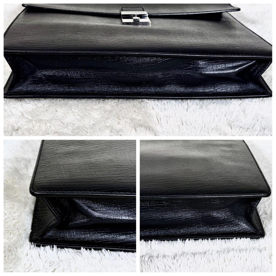【美品】GUCCIグッチ ビジネスバッグ ダイヤルロック レザー A4 ブラック