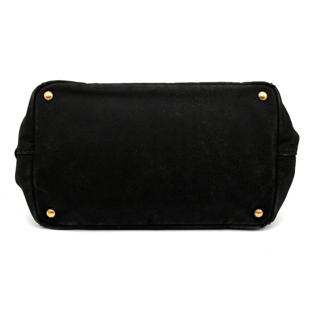 正規品 プラダ カナパ L ハンドバッグ 三角ロゴ 白タグ付 ユニセックス 黒