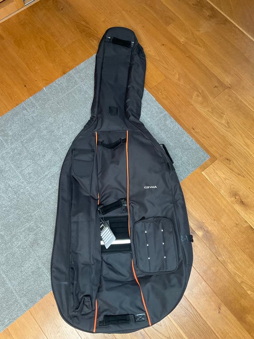 コントラバスケース ブラック オレンジアクセント