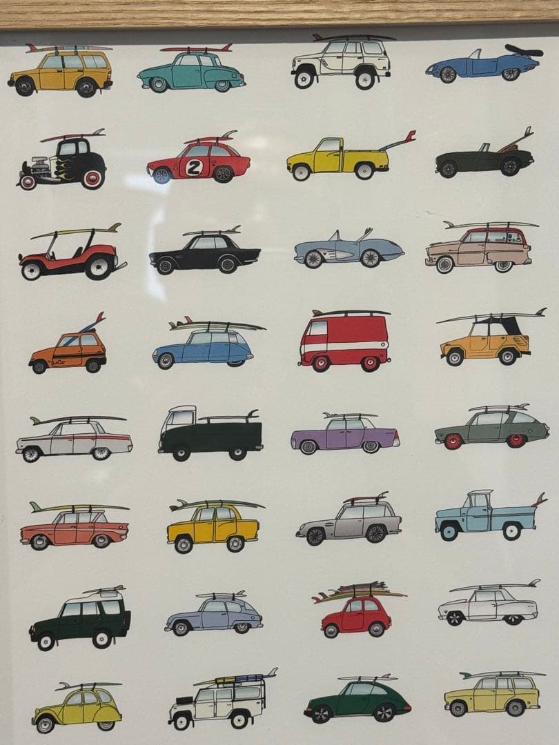 サーフィン 車 ケビン・バトラー アートワーク壁掛けフレーム