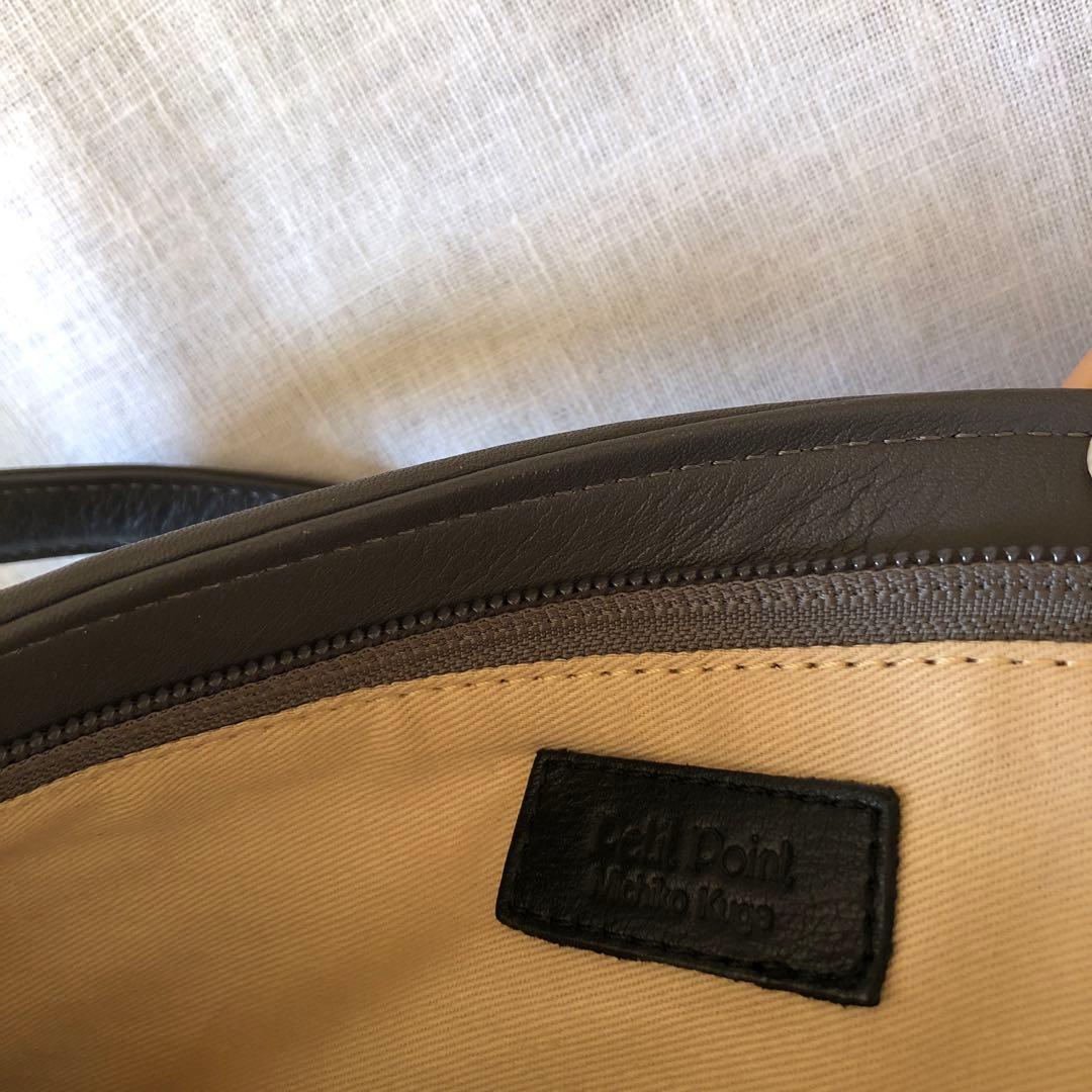 プチポワン　花柄刺繍 ハンドバッグ グレー　ショルダーバッグにも　久家道子