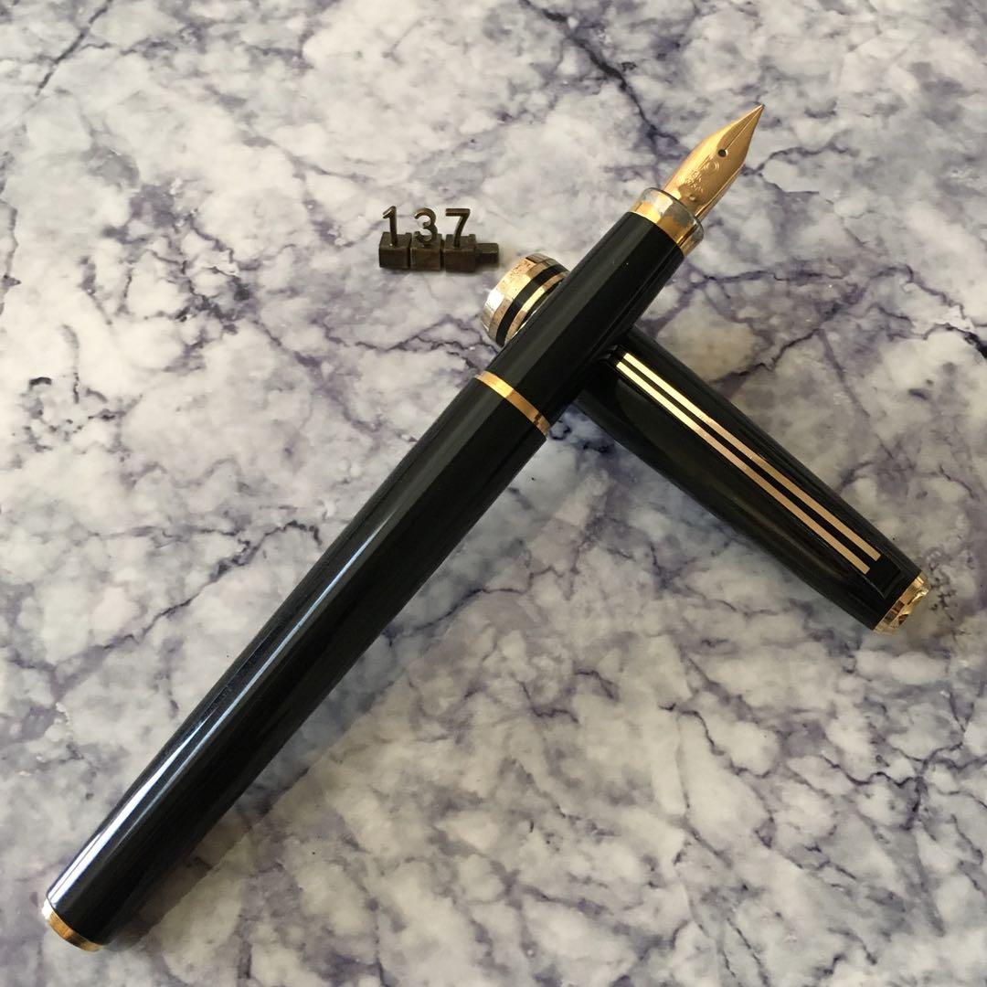 137 オーバーホール済み 万年筆 PLATINUMプラチナ ロング 18k