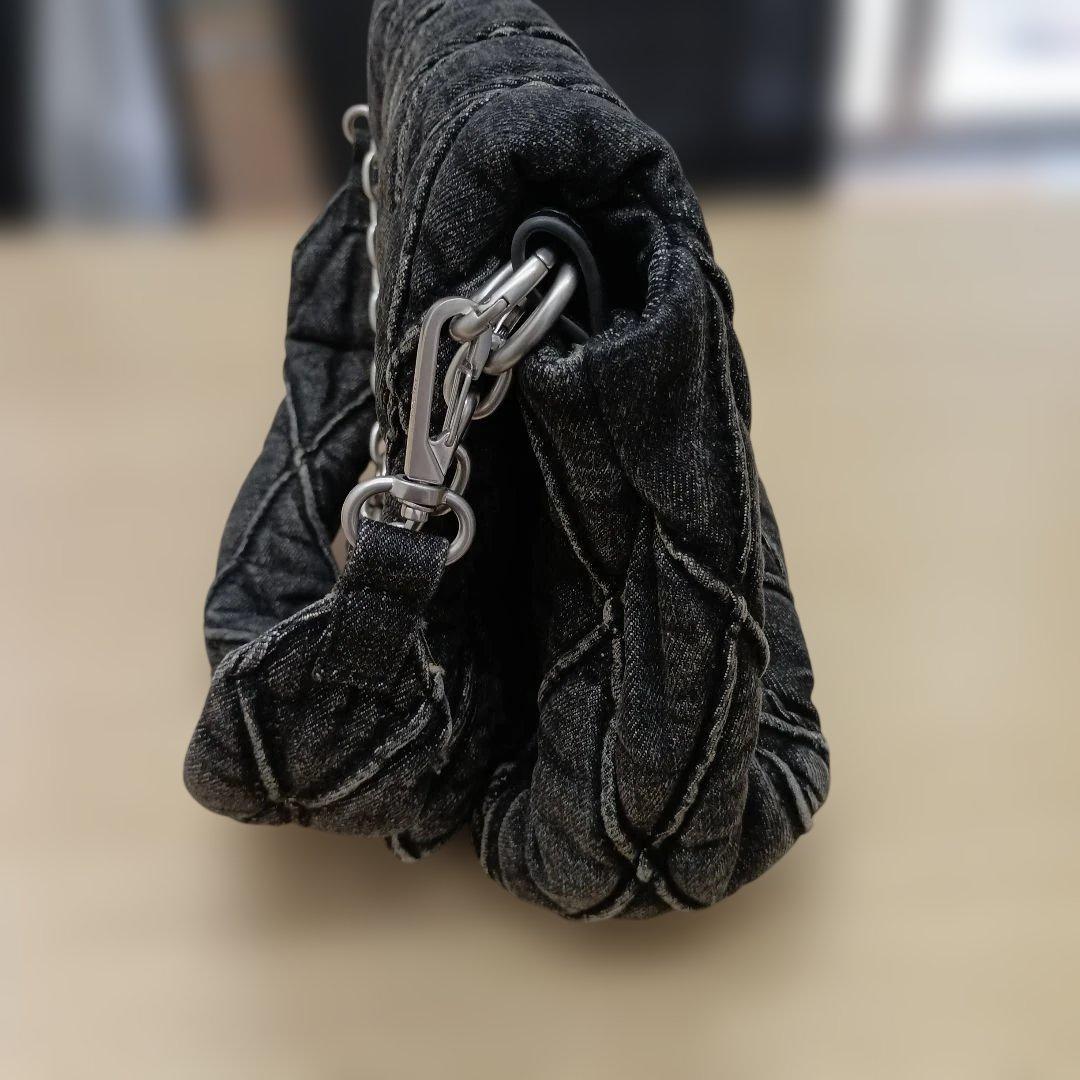 DIESEL charm-D デニム ショルダーバッグ